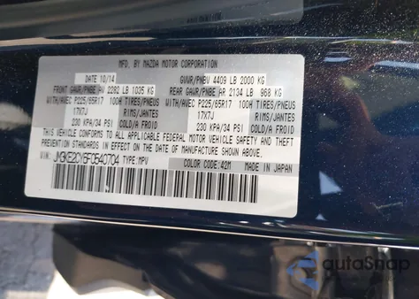 2015 Mazda Cx-5 Touring from USA, damaged, VIN JM3KE2CY6F0540704